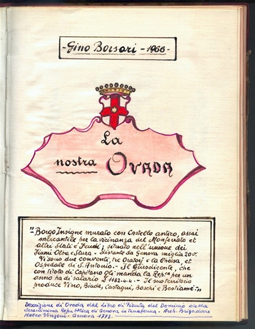  Copertina manoscritto La Nostra Ovada 