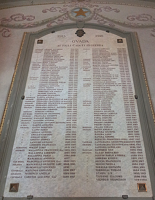  Caduti Ovadesi 1915-1918