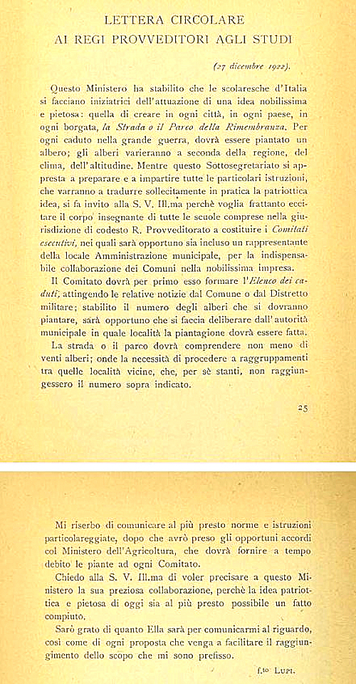 Circolare Lupi 1922